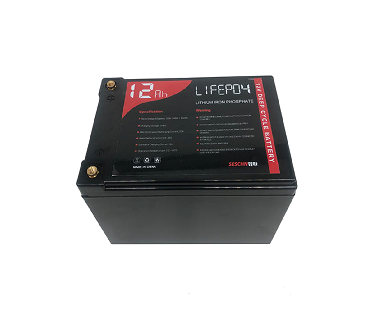 12V 12Ah Standard Deep Cycle LiFePO4 For Lead-Acid Replacement