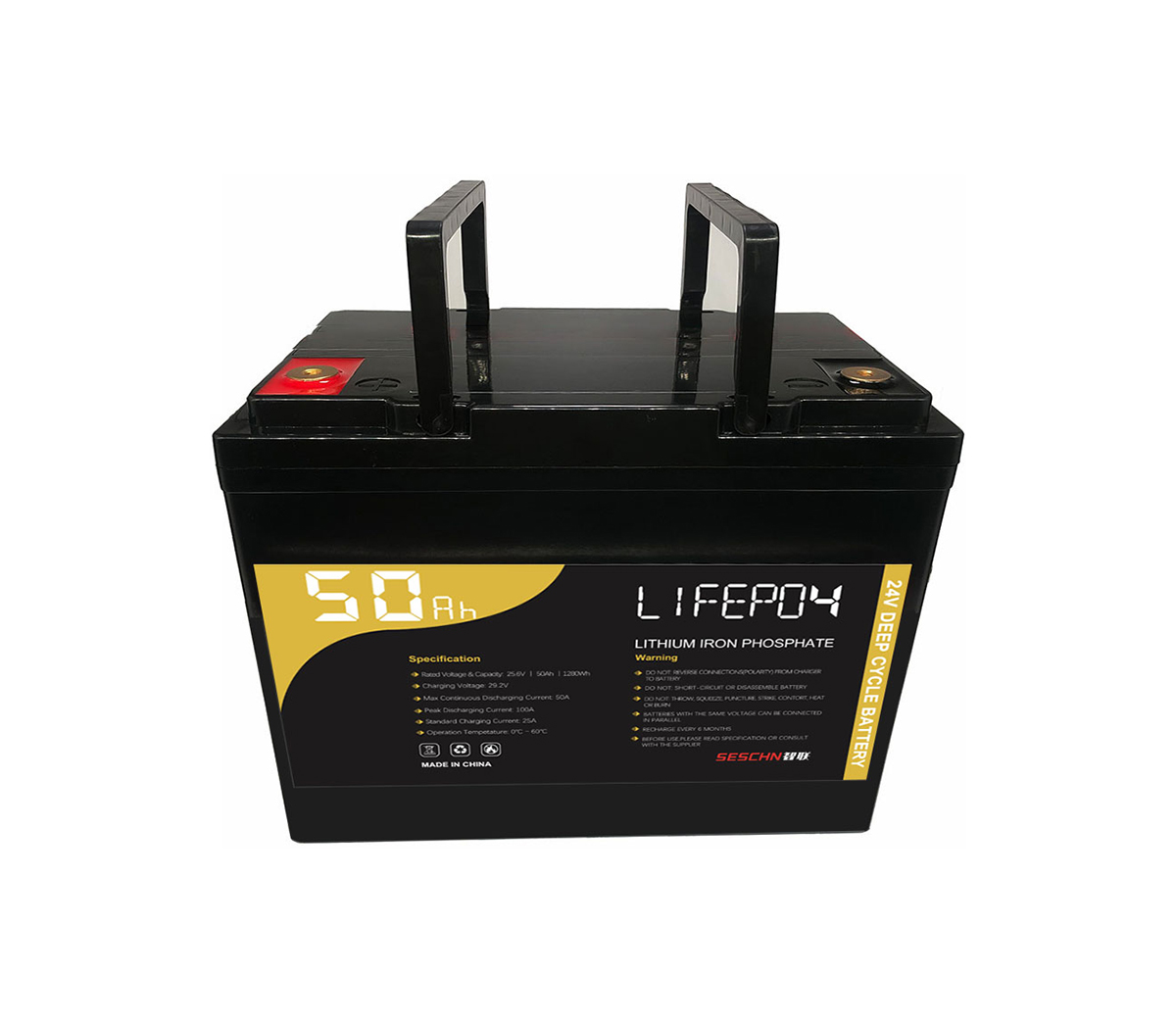 24V 50Ah Standard Deep Cycle LiFePO4 For Lead-Acid Replacement
