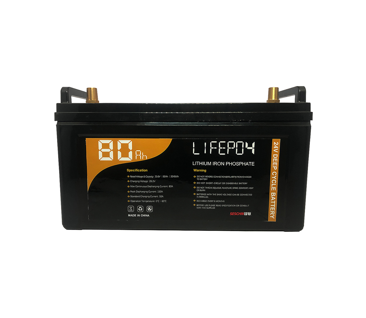 24V 80Ah Standard Deep Cycle LiFePO4 For Lead-Acid Replacement