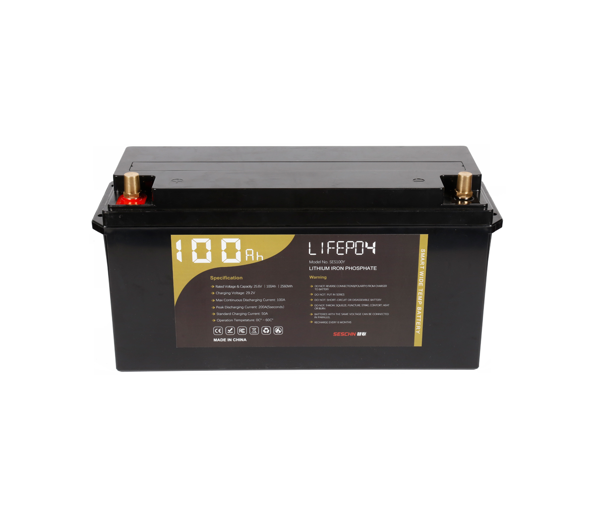 24V 100Ah Standard Deep Cycle LiFePO4 For Lead-Acid Replacement