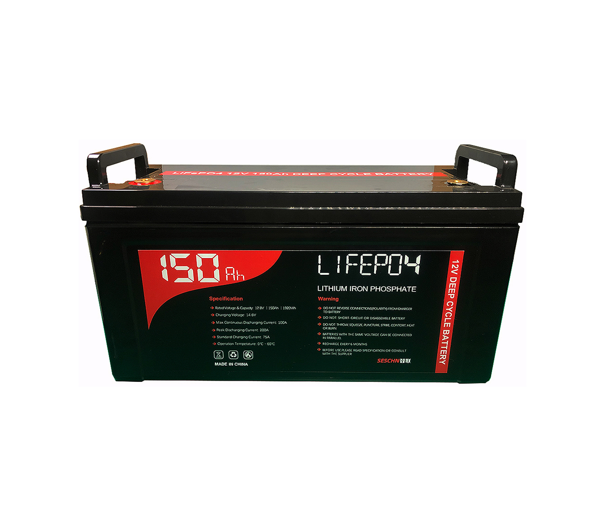 12V 150Ah(Software Inside) Standard Deep Cycle LiFePO4 For Lead-Acid Replacement