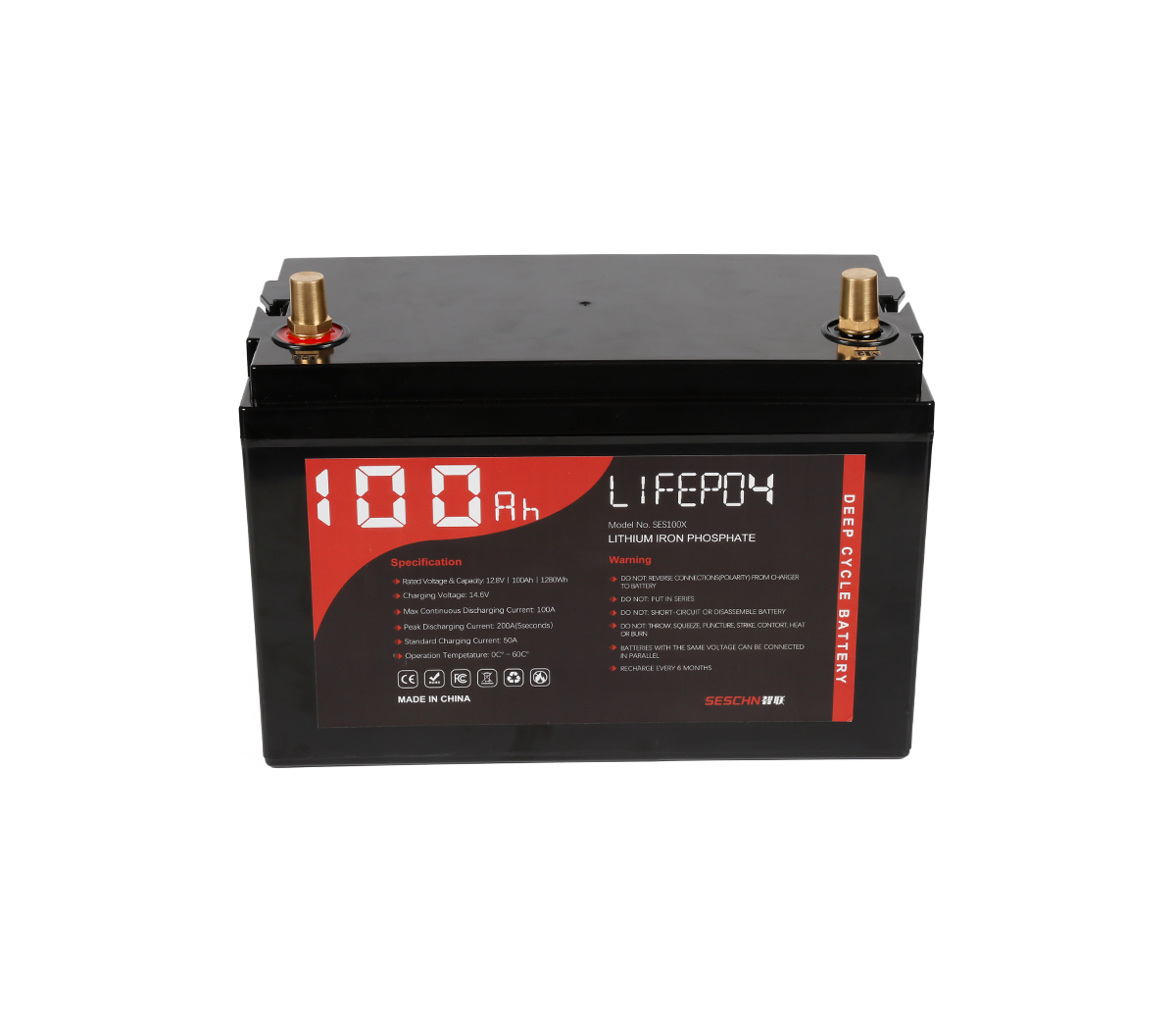 12V 100Ah(Software Inside) -40℃ Low Temp. LiFePO4 For Lead-Acid Replacement