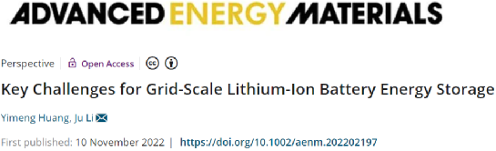 Key challenges for grid-scale lithium battery energy storage
